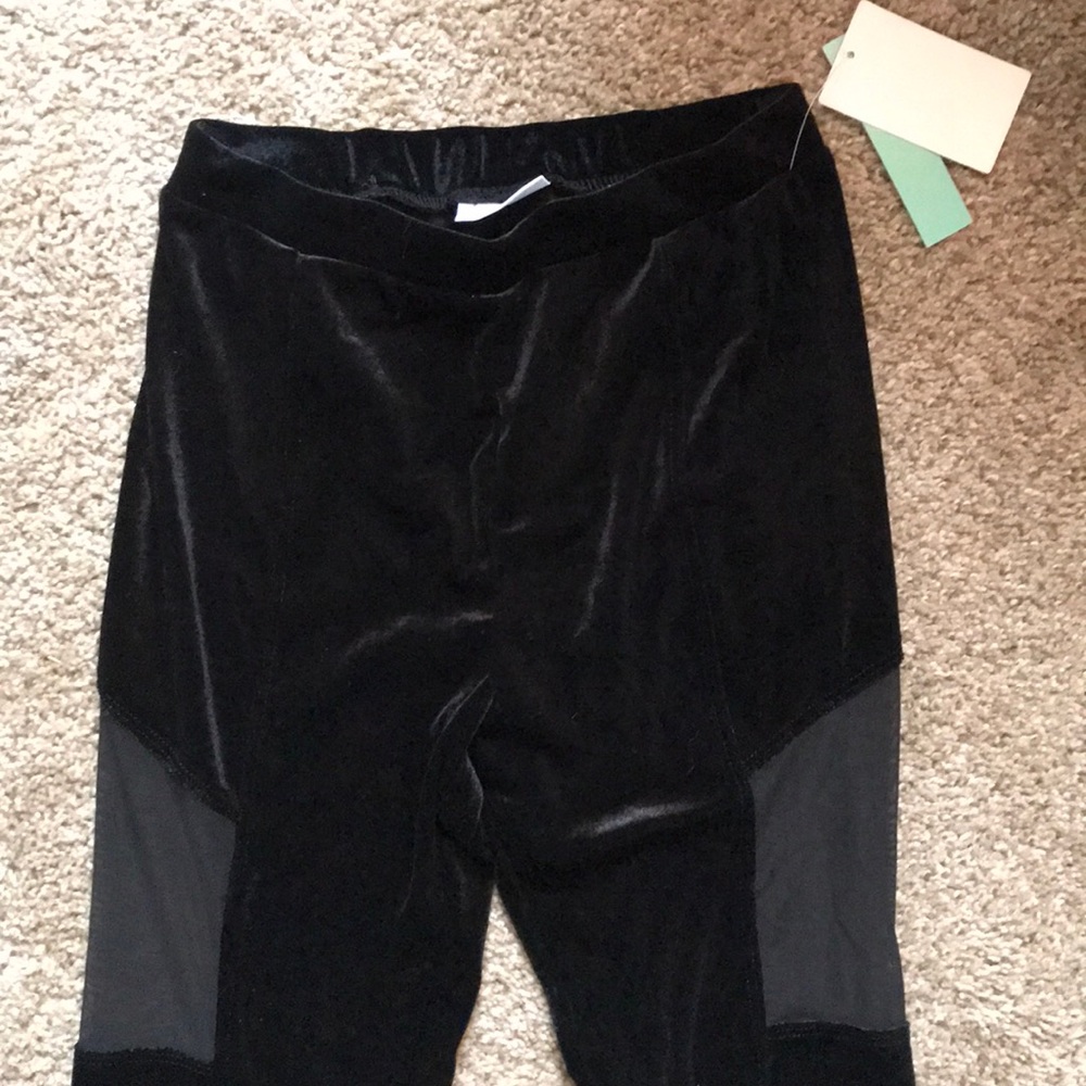 Velvet leggings w mesh